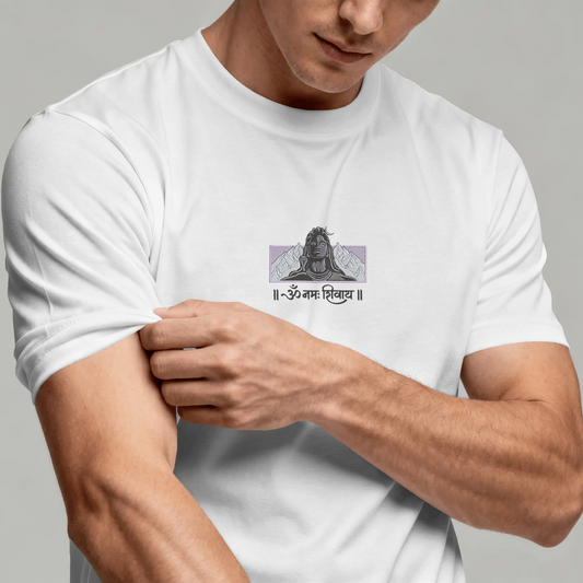 Om Namah Shivaya Embroidered Graphic T-Shirt | Premium Mahadev Design