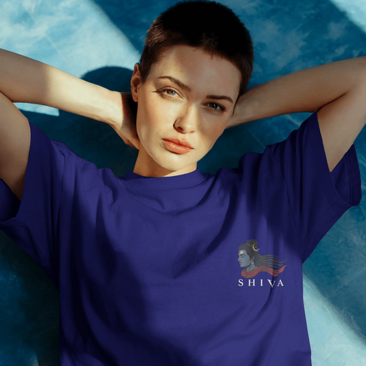 Minimal Shiva Oversized T-Shirt | Mahadev Aesthetic Graphic Tee