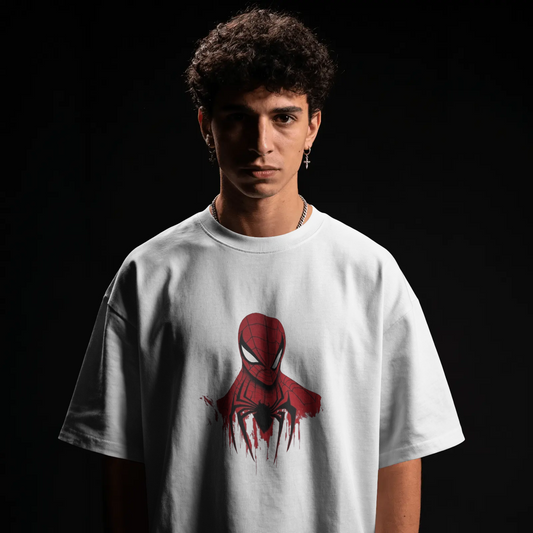 Spider-Man Drip Graphic Oversized T-Shirt | Marvel Superhero Streetwear Tee