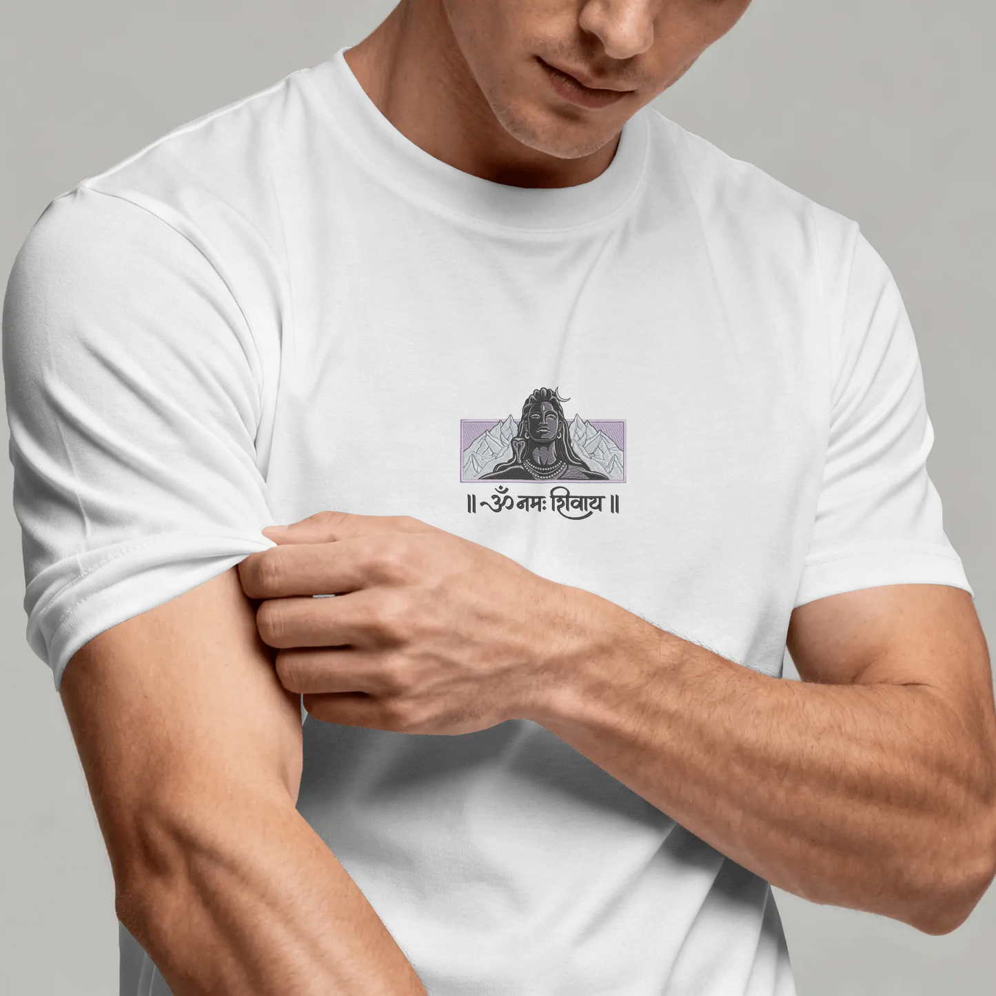 Om Namah Shivaya Embroidered Graphic T-Shirt | Premium Mahadev Design