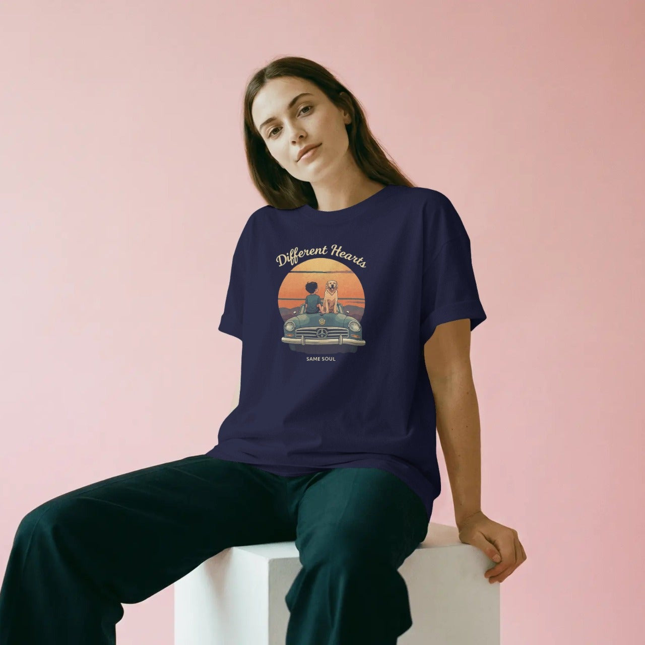 DRIPRA™ | Different Hearts, Same Soul Oversized Graphic T-Shirt