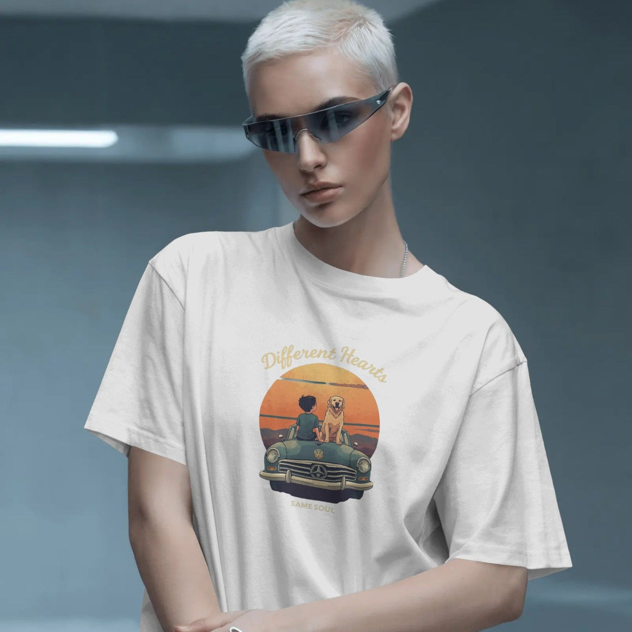 DRIPRA™ | Different Hearts, Same Soul Oversized Graphic T-Shirt