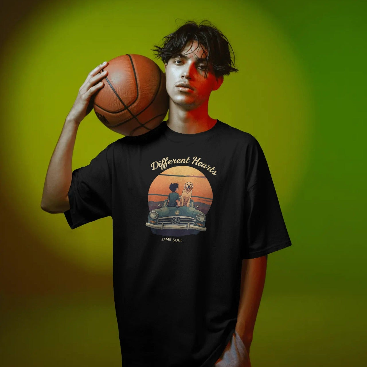 DRIPRA™ | Different Hearts, Same Soul Oversized Graphic T-Shirt