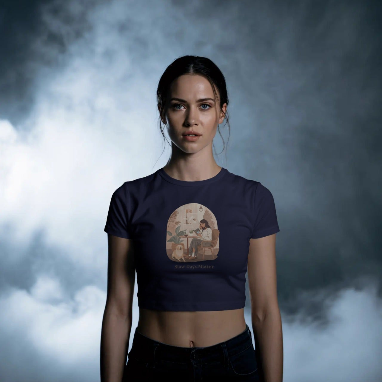 DRIPRA™ | Slow Days Matter Aesthetic Crop Top