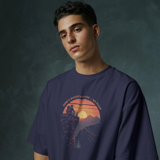 DRIPRA™ | Home Is Wherever We Roam — Oversized Graphic T-Shirt