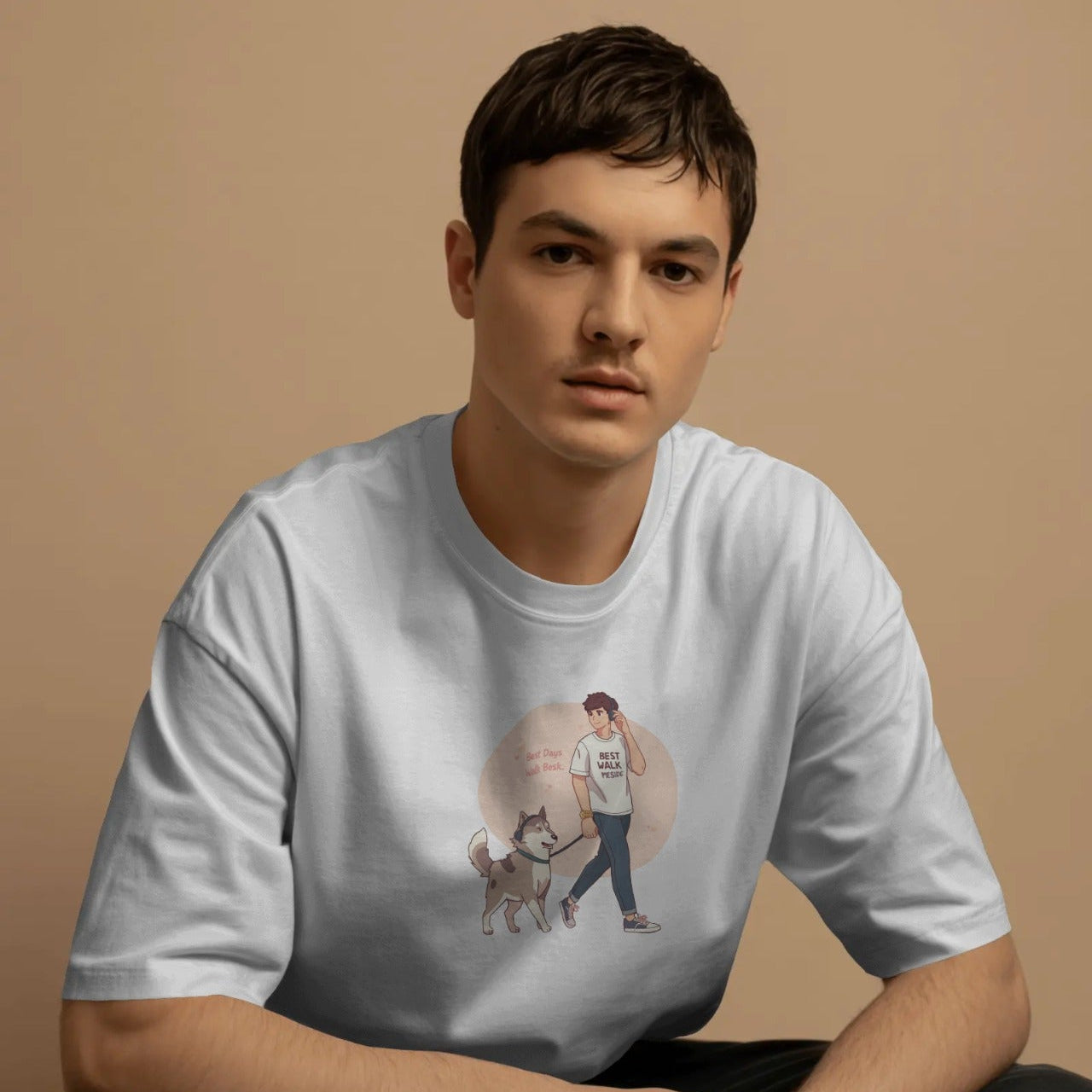 DRIPRA™ | Midnight Walk — Oversized Graphic T-Shirt