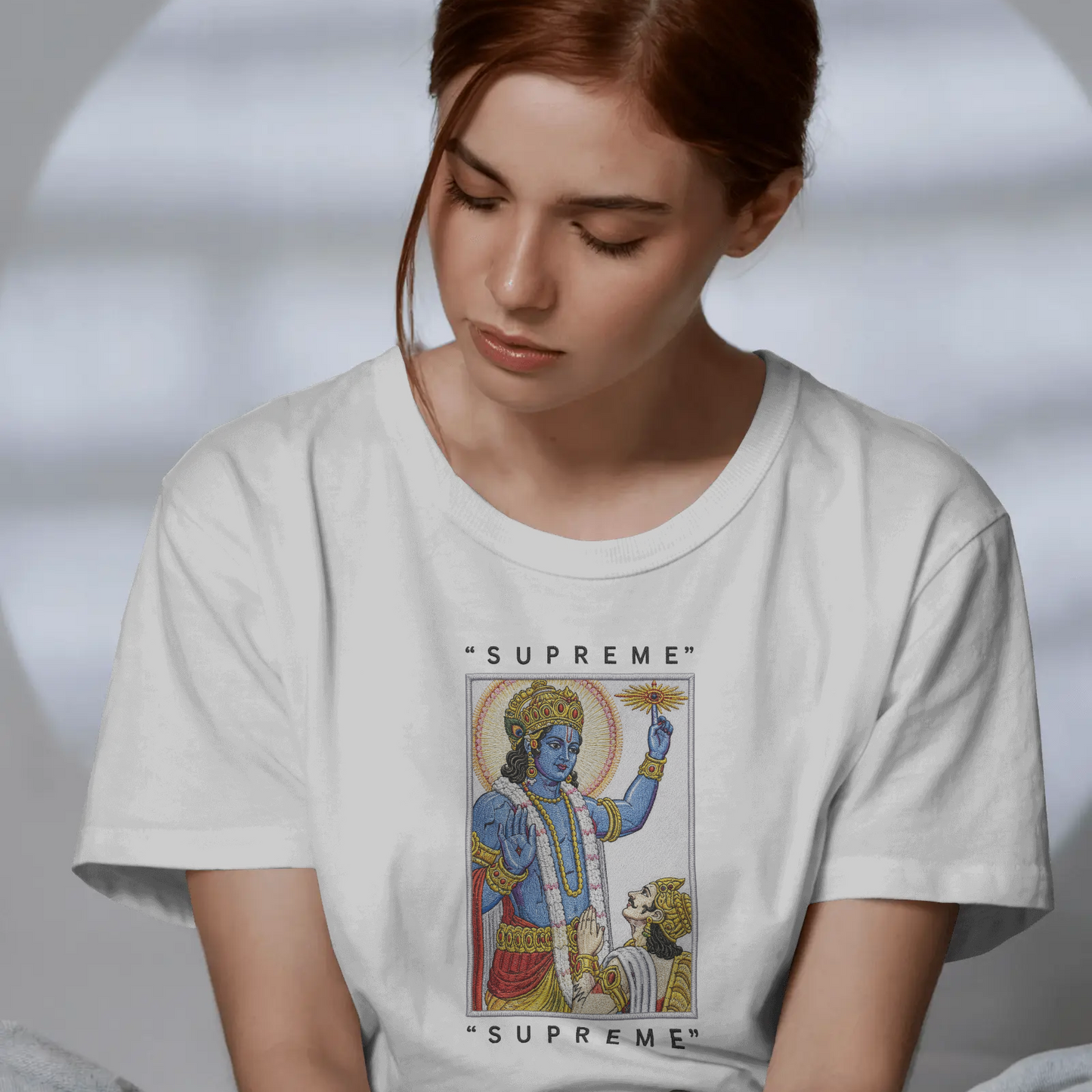 Supreme Lord Krishna Bhagavad Gita Graphic T-Shirt | Divine Krishna & Arjuna