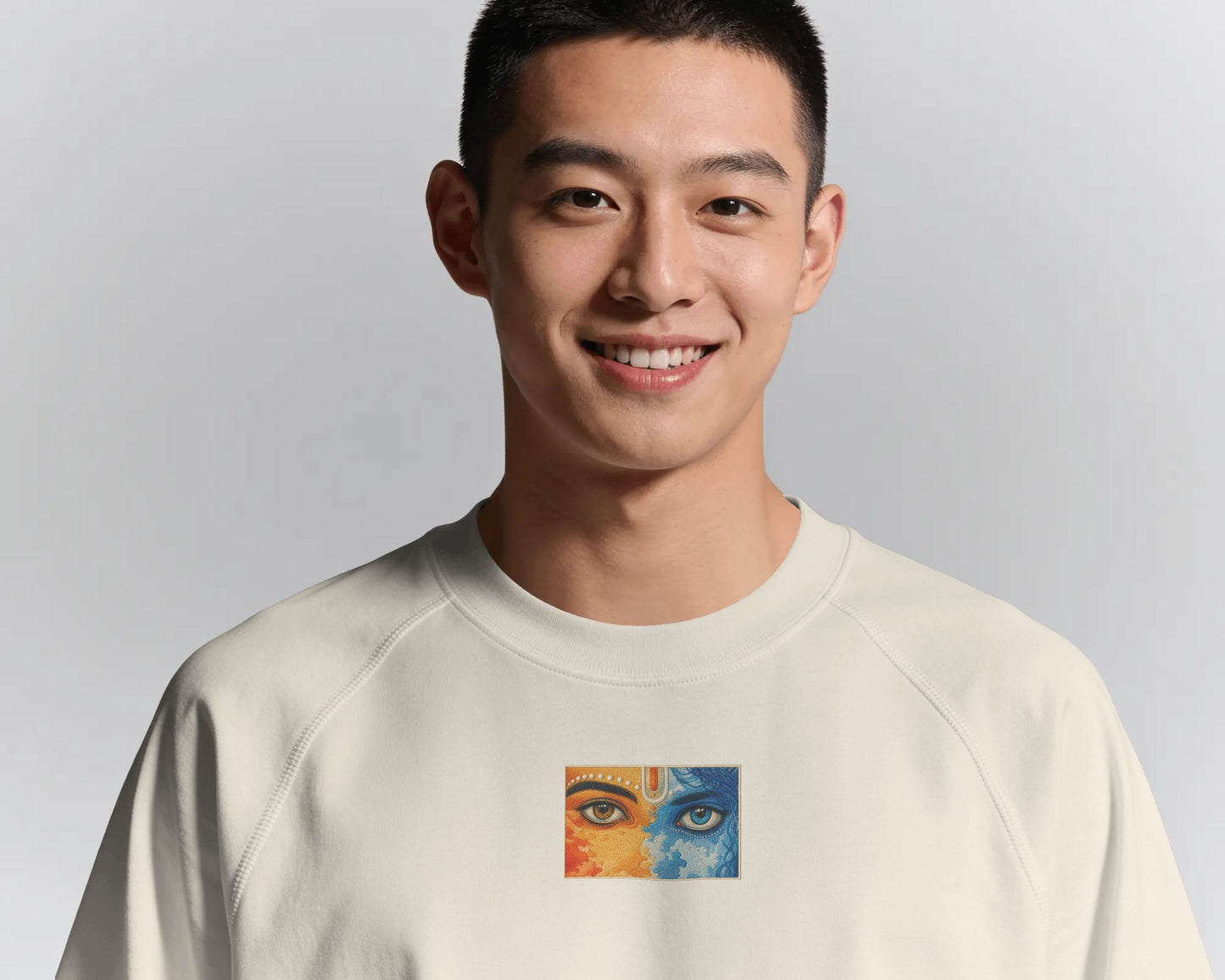 krishna eyes divine unisex oversized t-shirt