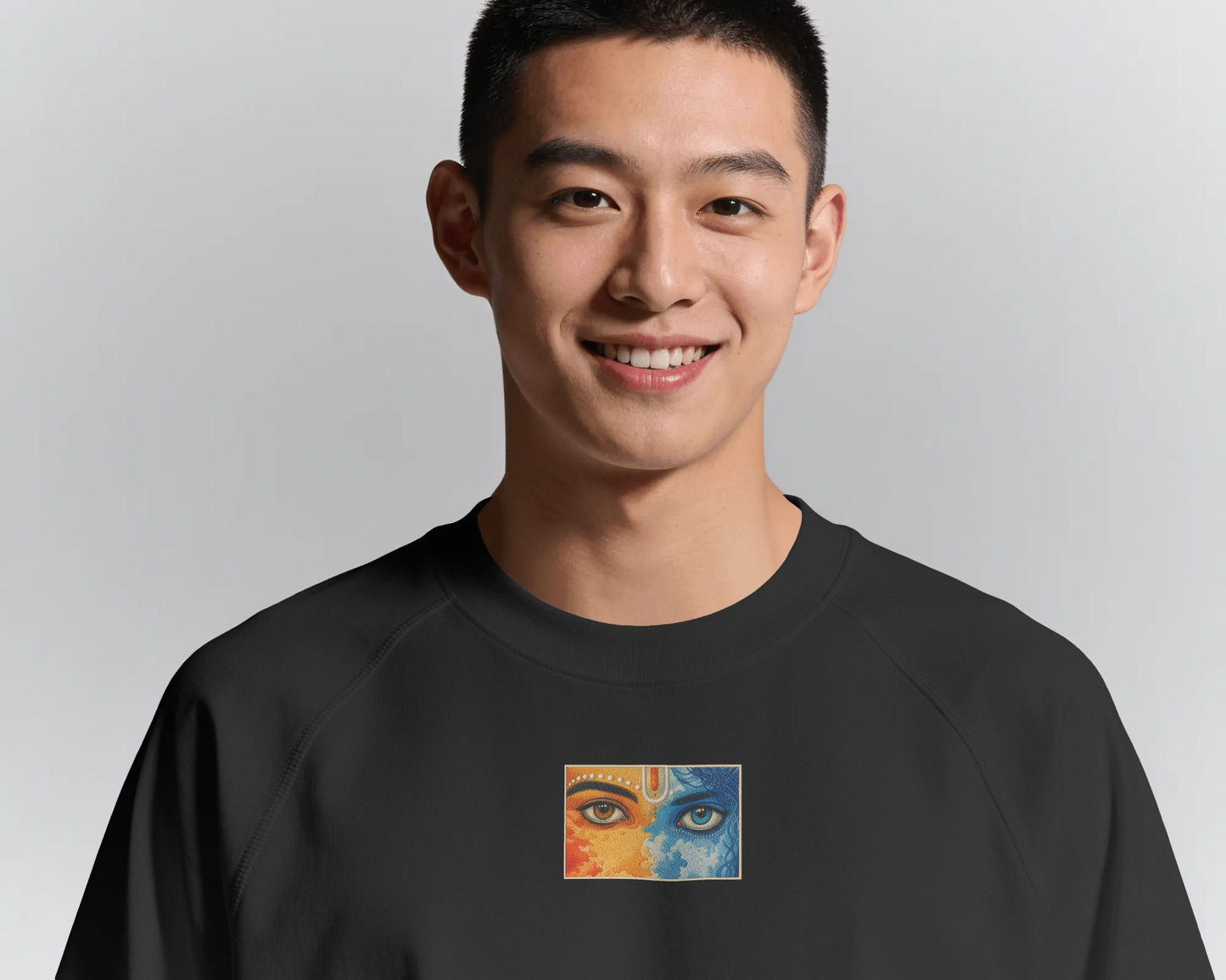 krishna eyes divine unisex oversized t-shirt