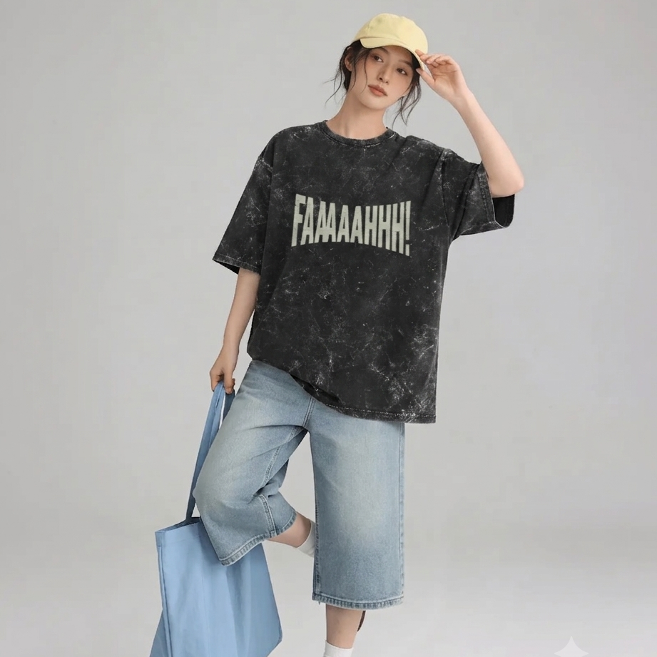 FAMAAAHHH Acid Wash Oversized T-Shirt