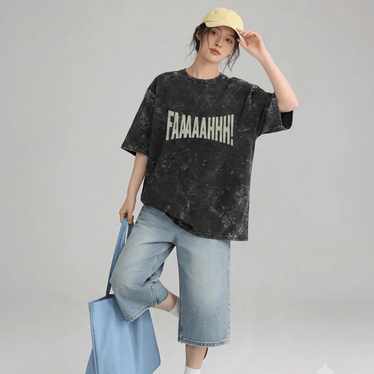 FAMAAAHHH Acid Wash Oversized T-Shirt