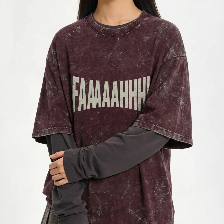 FAMAAAHHH Acid Wash Oversized T-Shirt