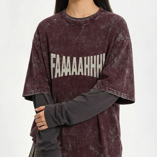 FAMAAAHHH Acid Wash Oversized T-Shirt