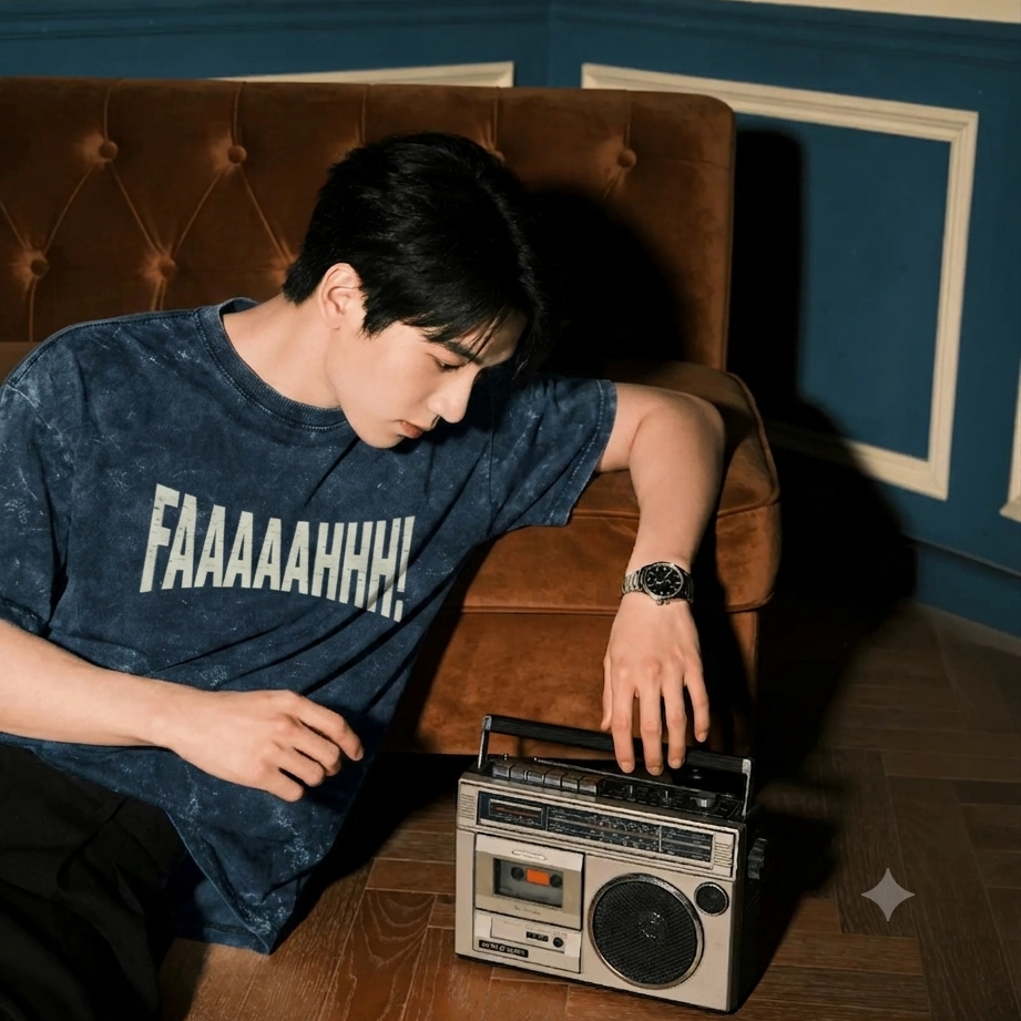 FAMAAAHHH Acid Wash Oversized T-Shirt