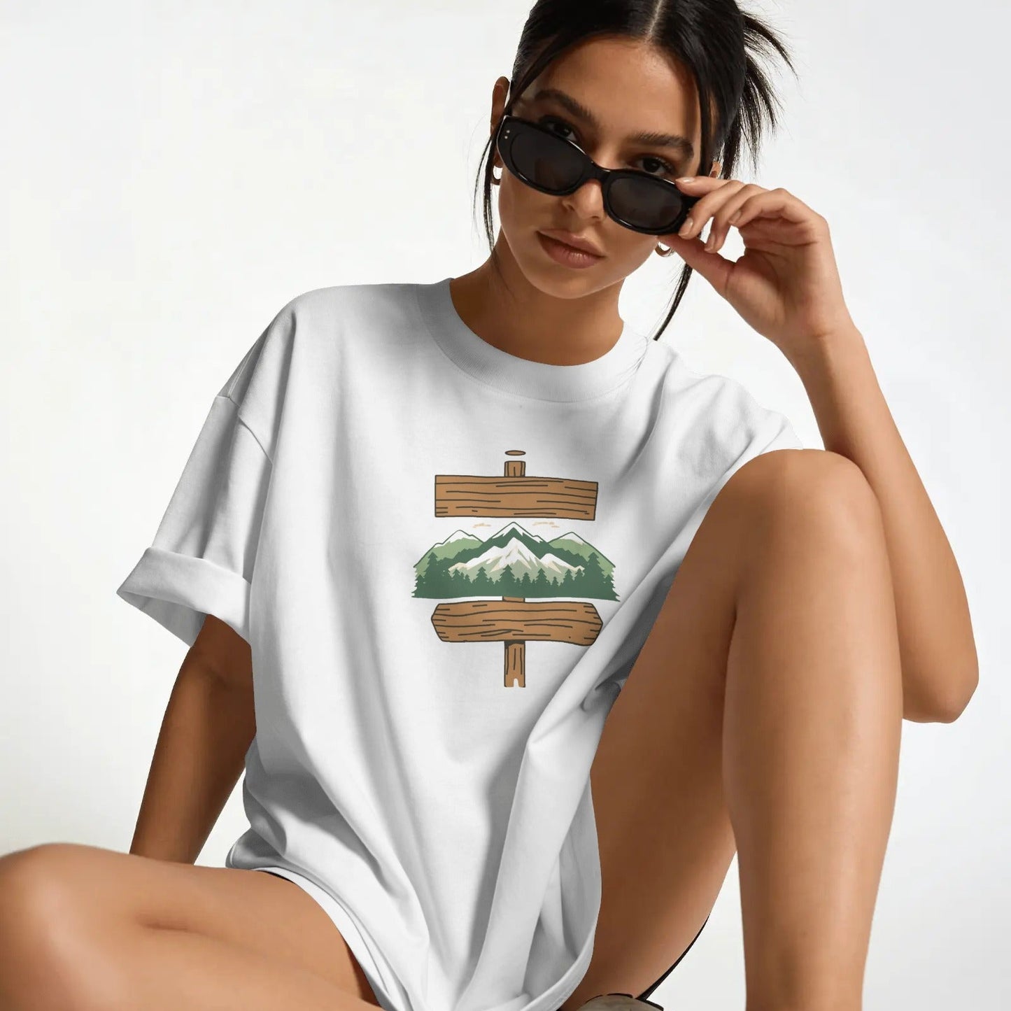 DRIPRA | The Trail Doesn't Ask Questions — Oversized Graphic Tee