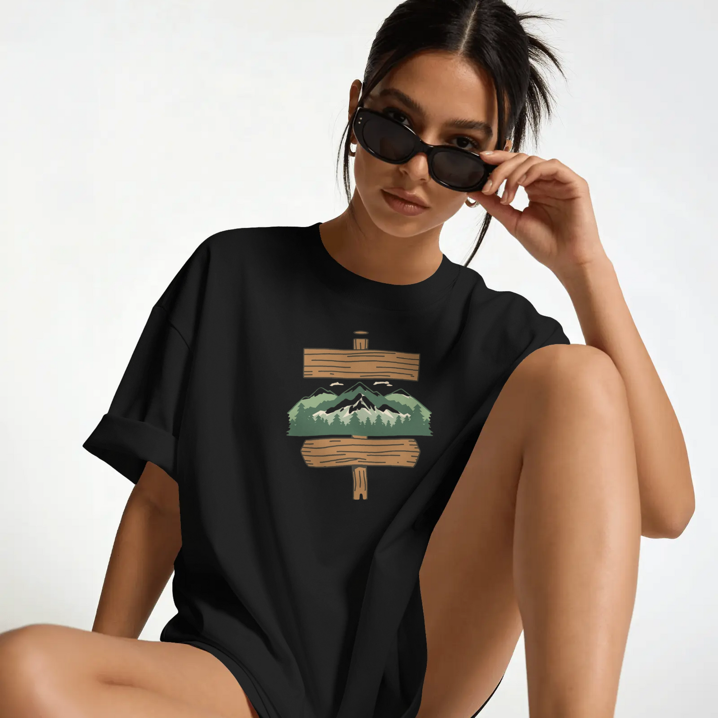 DRIPRA | The Trail Doesn't Ask Questions — Oversized Graphic Tee