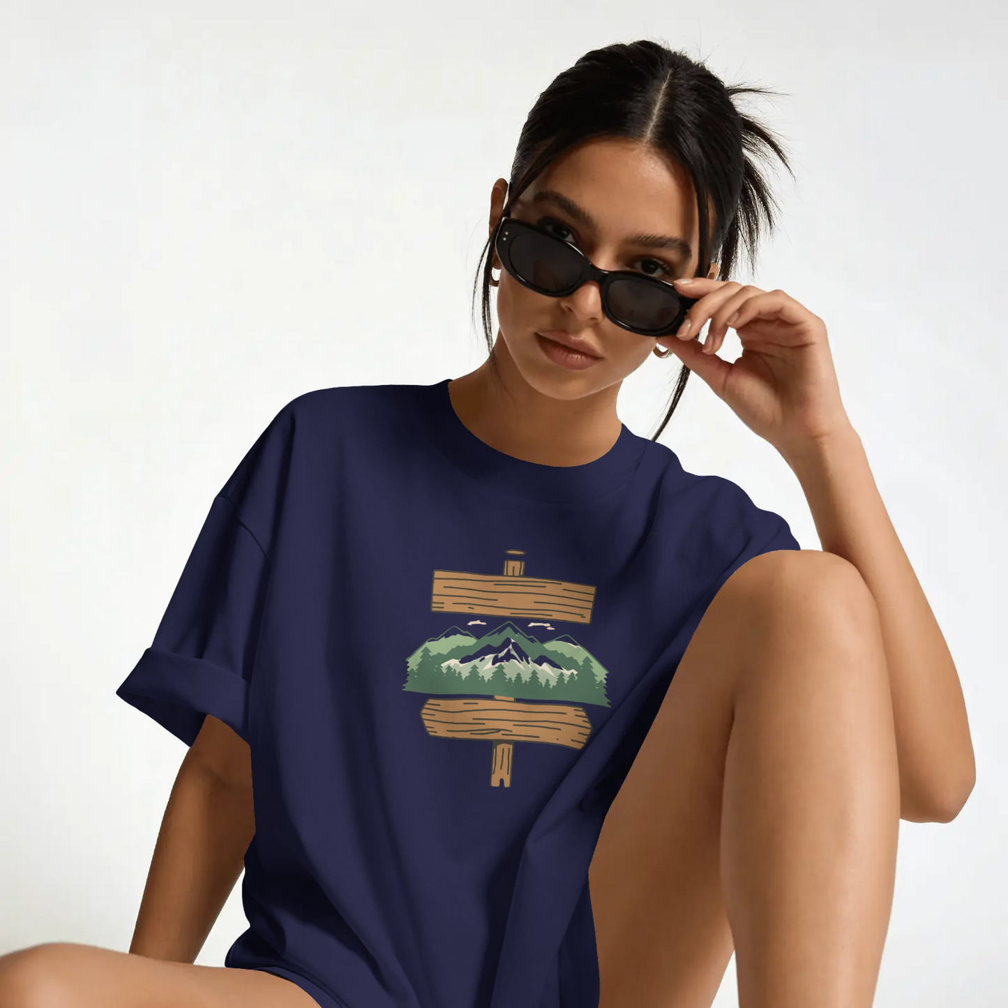 DRIPRA | The Trail Doesn't Ask Questions — Oversized Graphic Tee