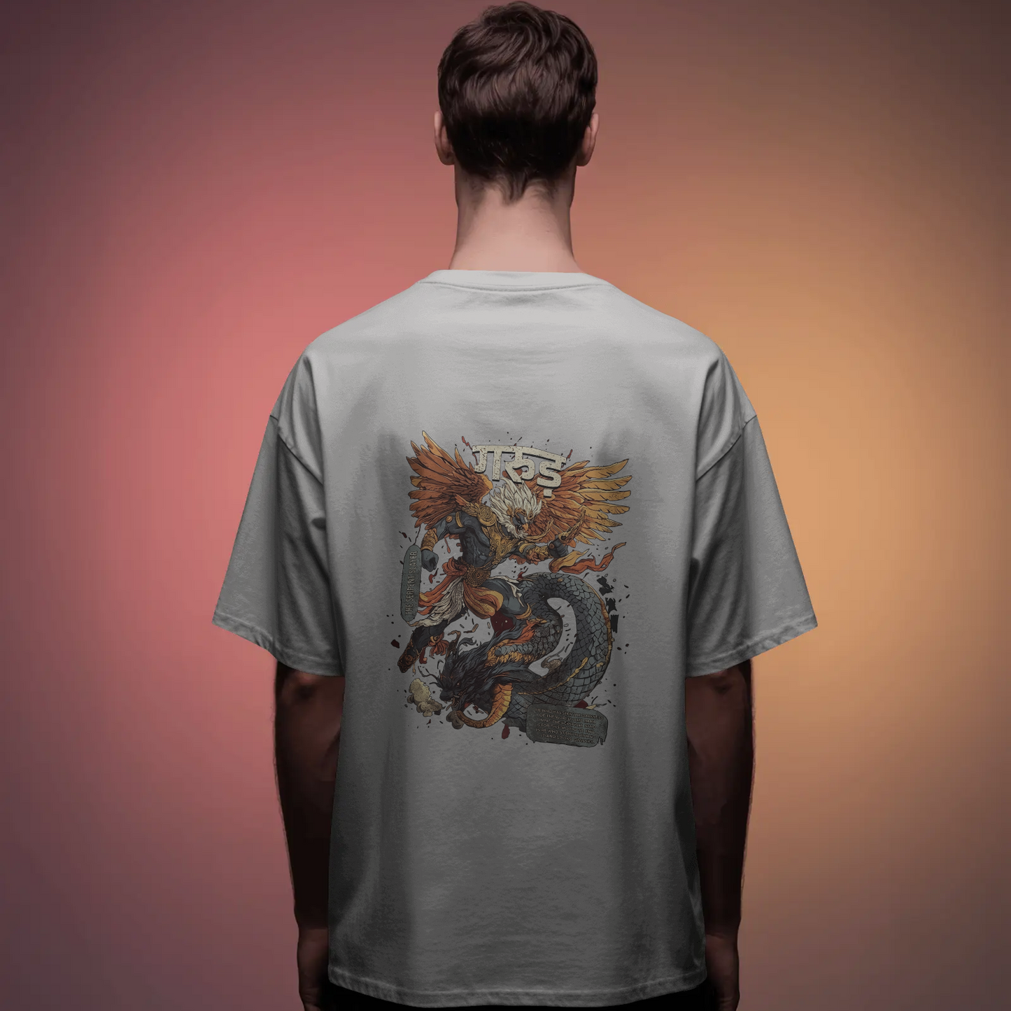 Garud – The Serpent Slayer | Mythic Warrior Graphic Oversized T-Shirt