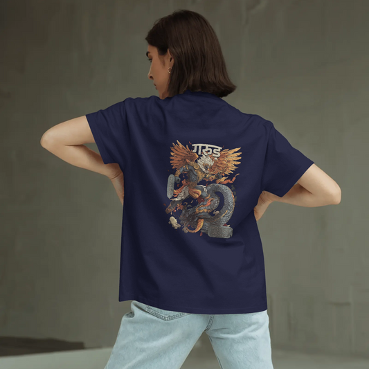 Garud – The Serpent Slayer | Mythic Warrior Graphic Oversized T-Shirt