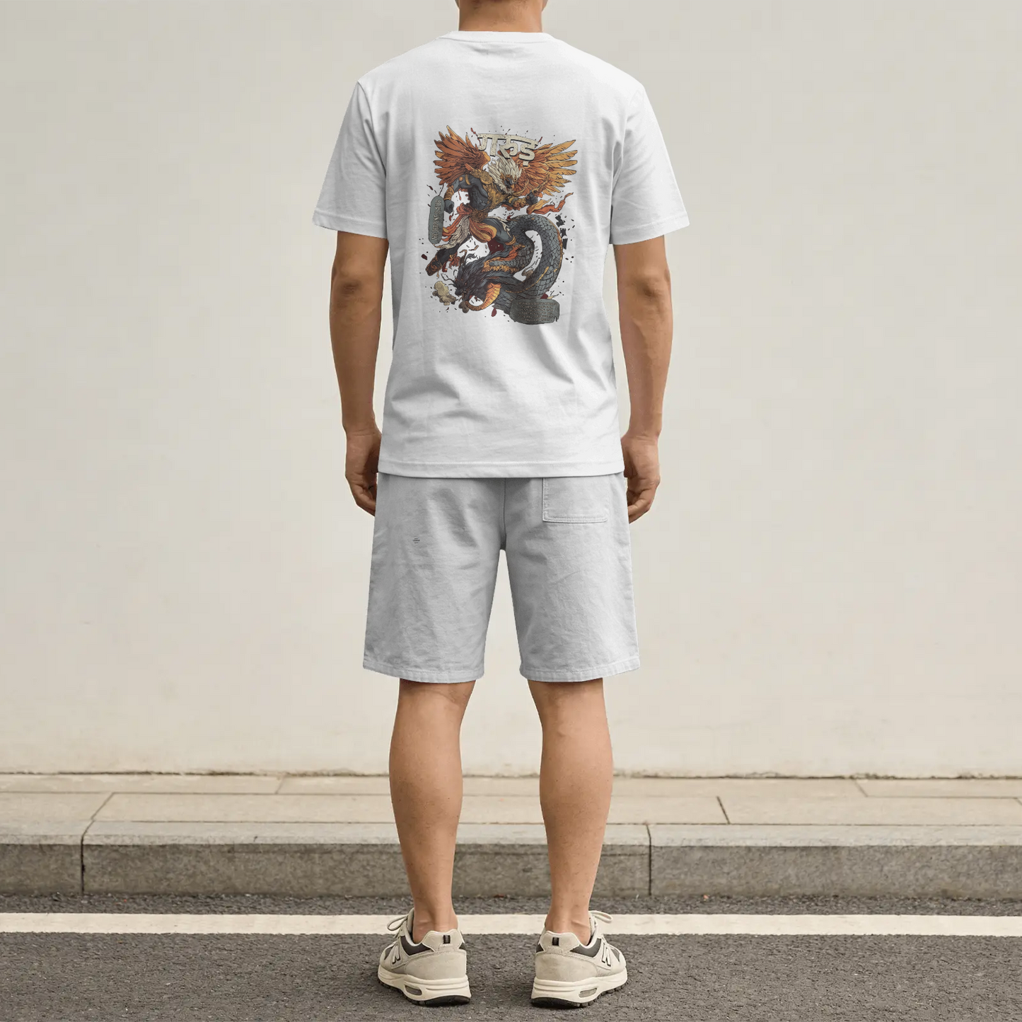 Garud – The Serpent Slayer | Mythic Warrior Graphic Oversized T-Shirt