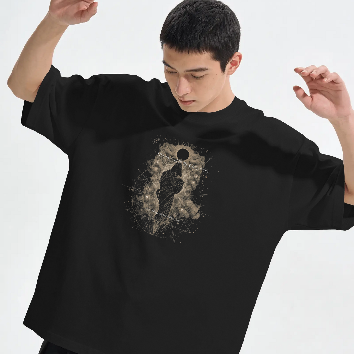 DRIPRA™ | Silence Before Creation Oversized Graphic Tee