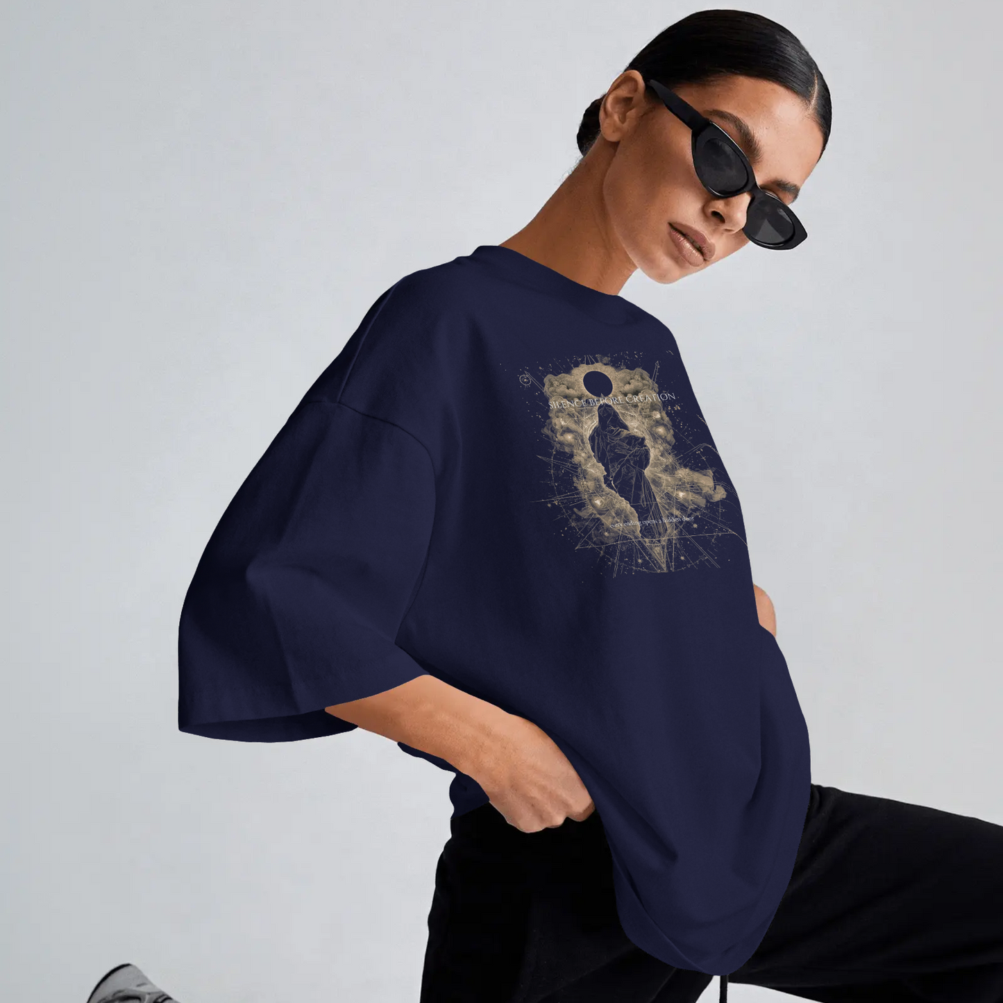 DRIPRA™ | Silence Before Creation Oversized Graphic Tee