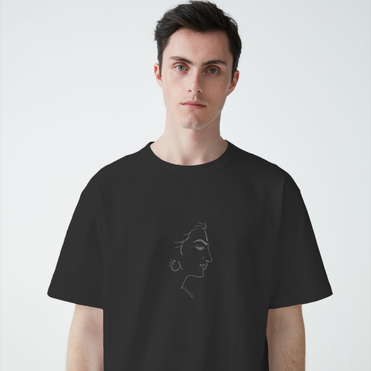 DRIPRA™ |Minimal Line Art Aesthetic Face Graphic T-Shirt