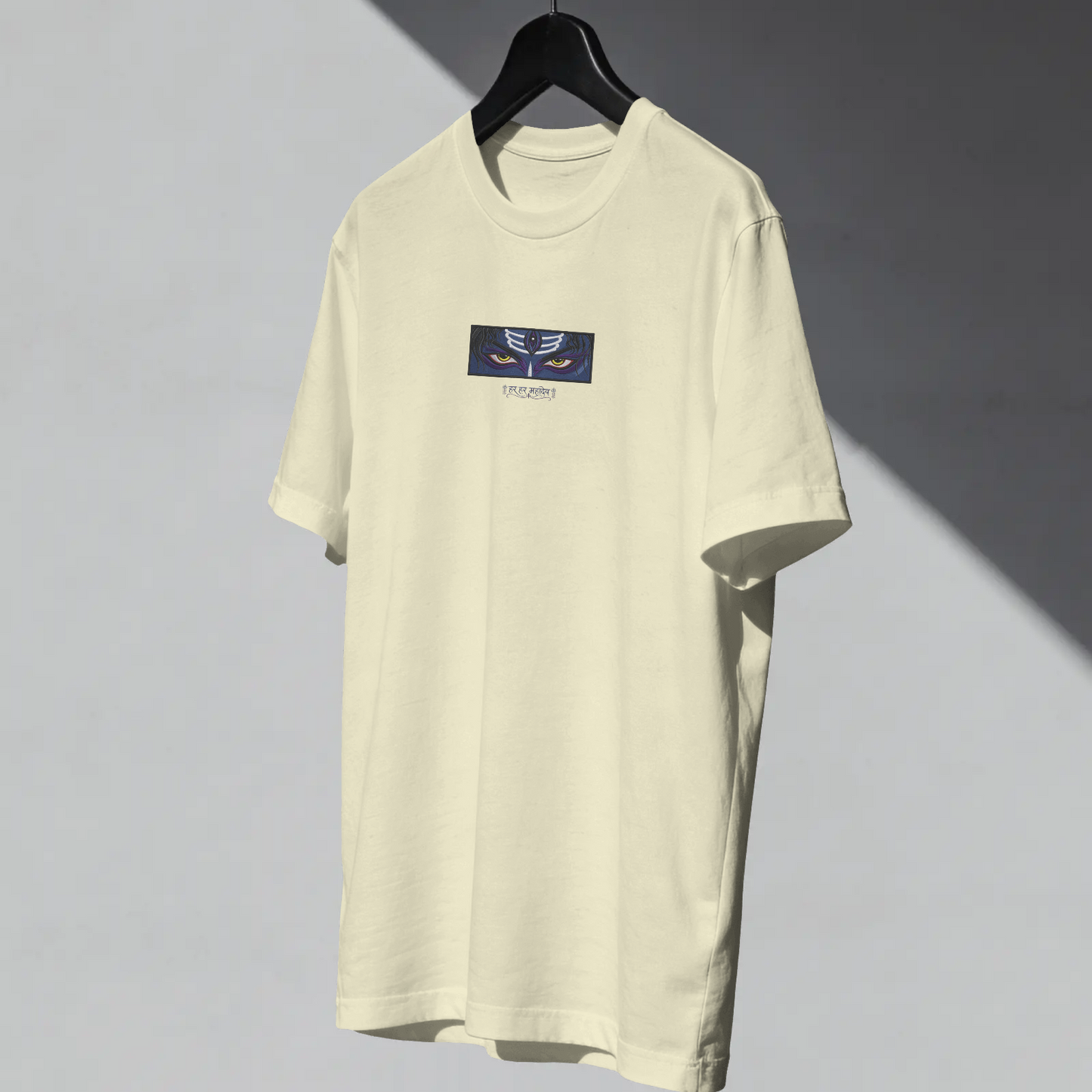 Har Har Mahadev Embroidered Eyes T-Shirt | Divine Shiva Graphic Tee