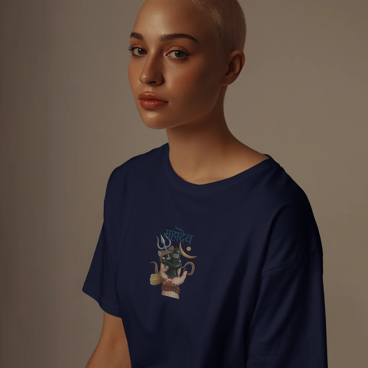 Mahadev Divine Blessings T-Shirt | Shiva Lingam & Trishul Graphic Tee