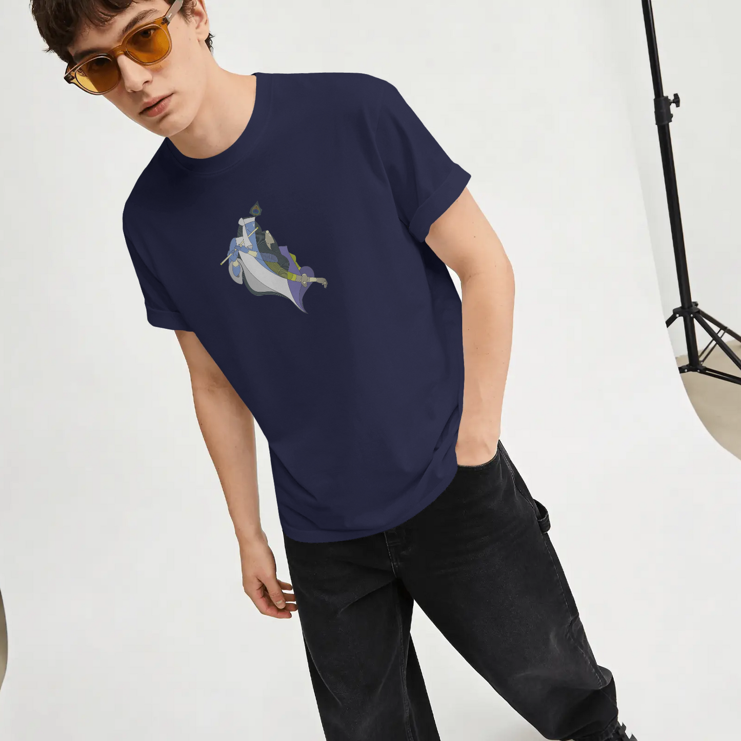 Krishna Flute Minimal Art T-Shirt