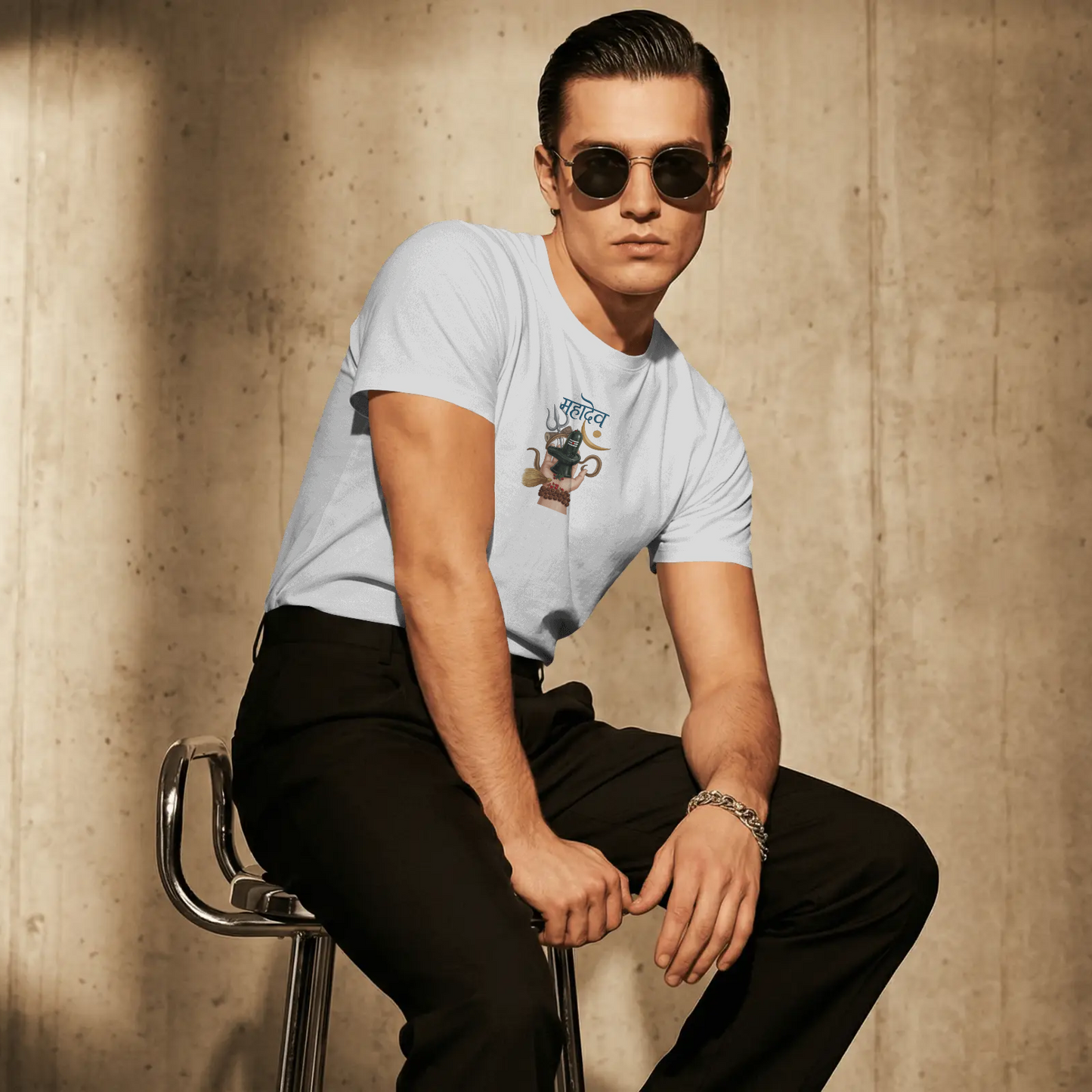 Mahadev Divine Blessings T-Shirt | Shiva Lingam & Trishul Graphic Tee