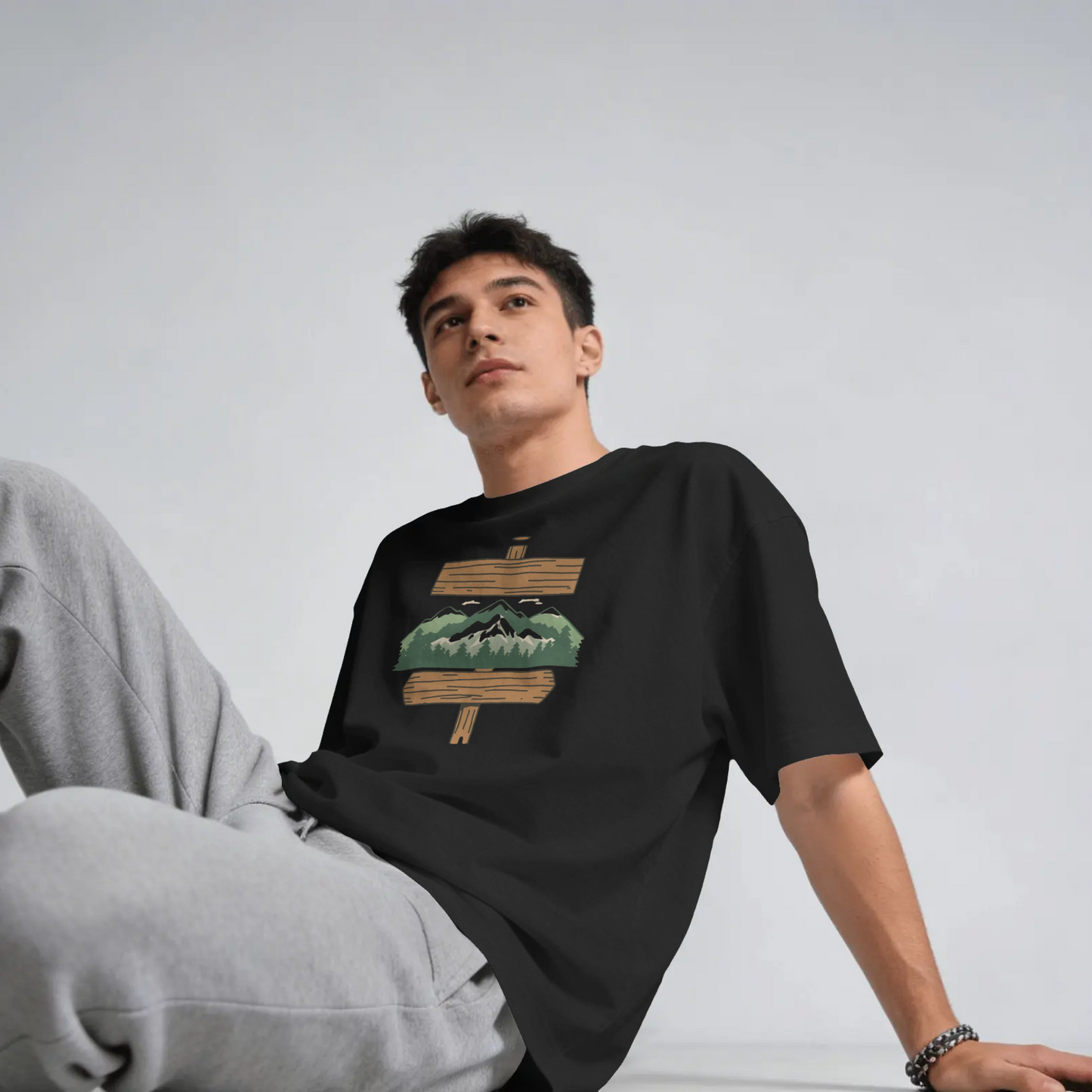 DRIPRA | The Trail Doesn't Ask Questions — Oversized Graphic Tee