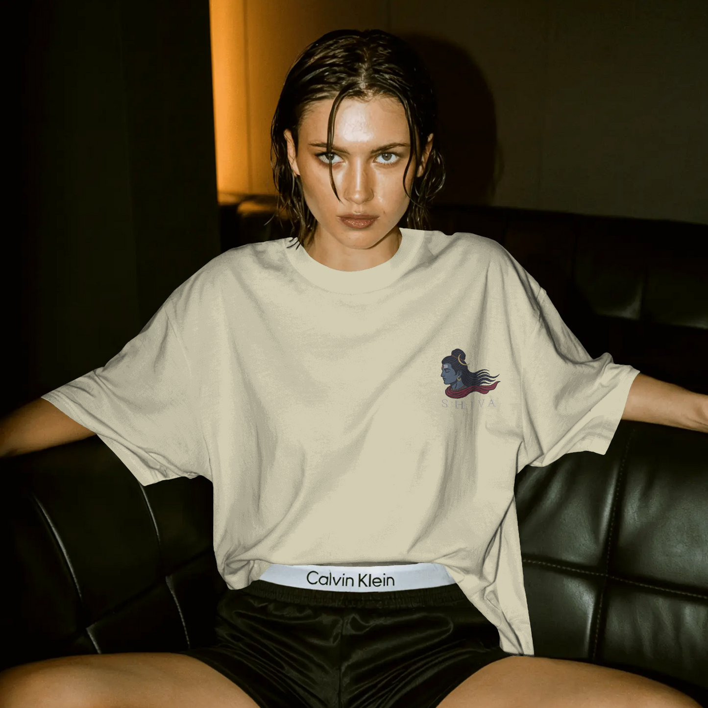 Minimal Shiva Oversized T-Shirt | Mahadev Aesthetic Graphic Tee