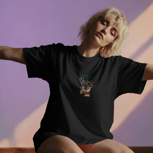 Mahadev Divine Blessings T-Shirt | Shiva Lingam & Trishul Graphic Tee