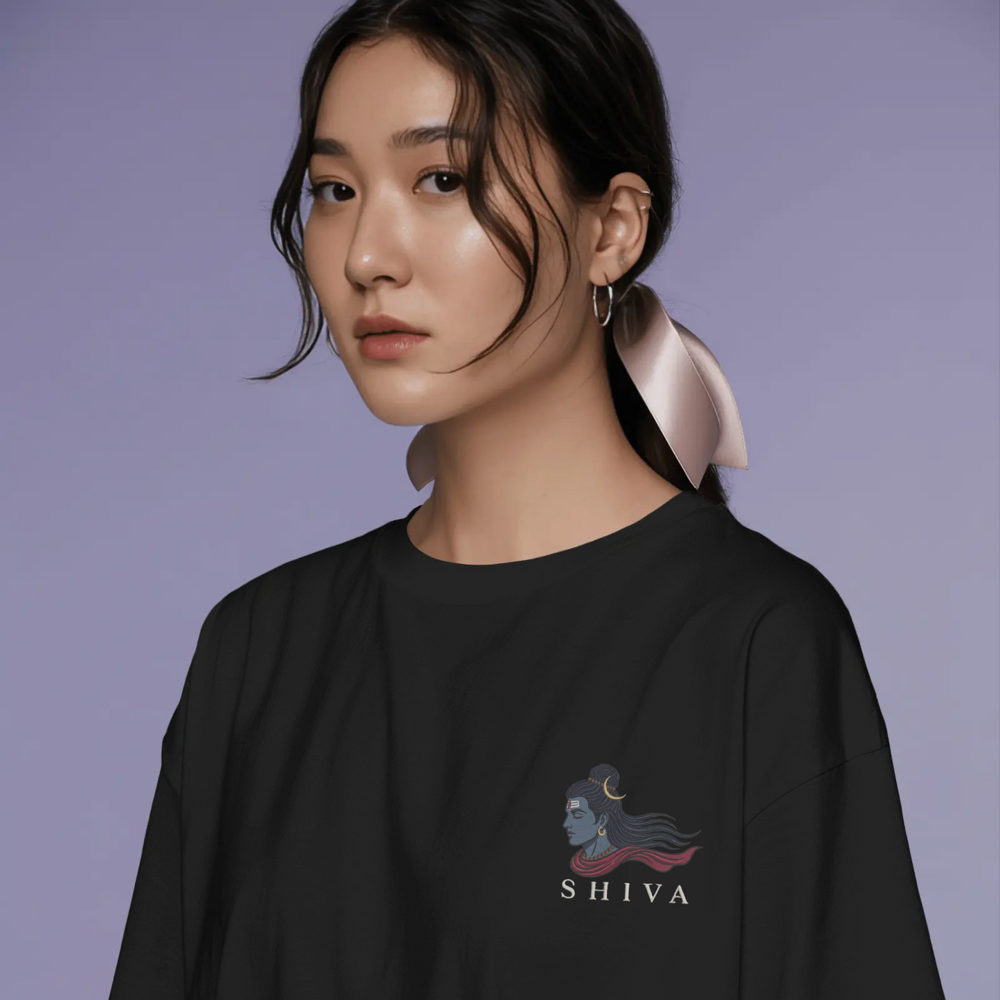 Minimal Shiva Oversized T-Shirt | Mahadev Aesthetic Graphic Tee